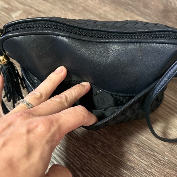 Ganson vintage weaved black leather shoulder bag - Picture 3 of 11